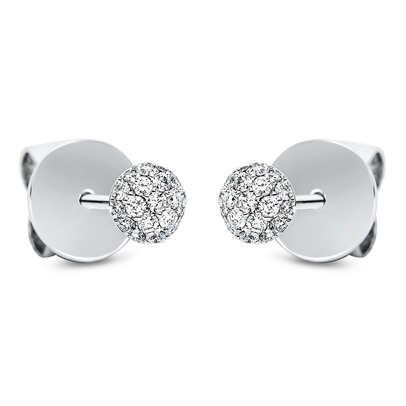 Ohrstecker 18 kt WG, 38 Brill. 0,15 ct, TW-si