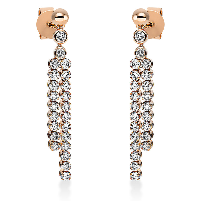 Ohrschmuck 18 kt RG, 46 Brill. 1,19 ct, TW-si