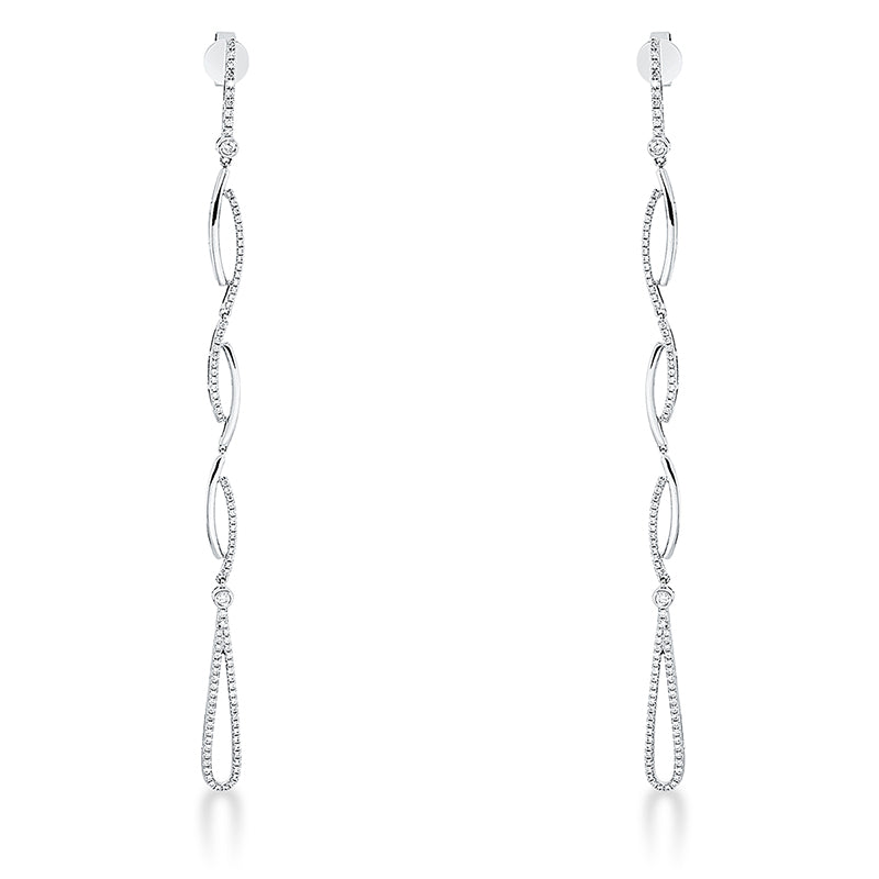 Ohrstecker 18 kt WG, 22 Brill. 0,12 ct, TW-si, 2 Brill. 0,02 ct, TW-si, 4 Brill. 0,08 ct, TW-si, 170 Brill. 0,55 ct, TW-si