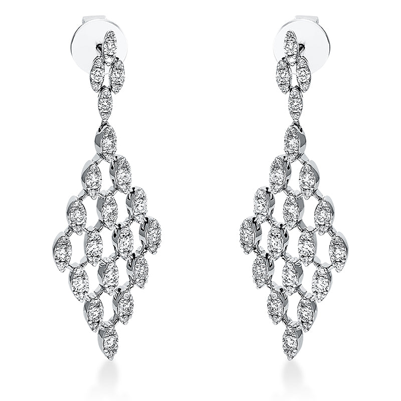 Ohrschmuck 18 kt WG, 120 Brill. 1,23 ct, TW-si