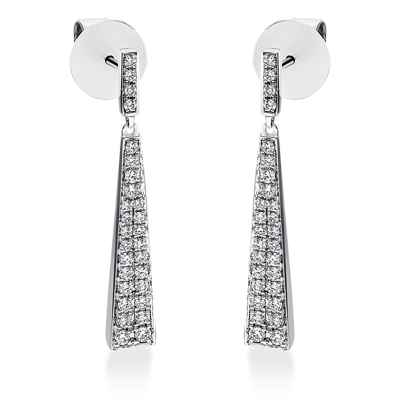 Ohrschmuck 18 kt WG, 56 Brill. 0,57 ct, TW-si