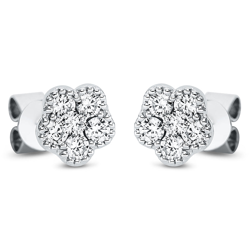 Ohrstecker 18 kt WG, 12 Brill. 0,32 ct, TW-si