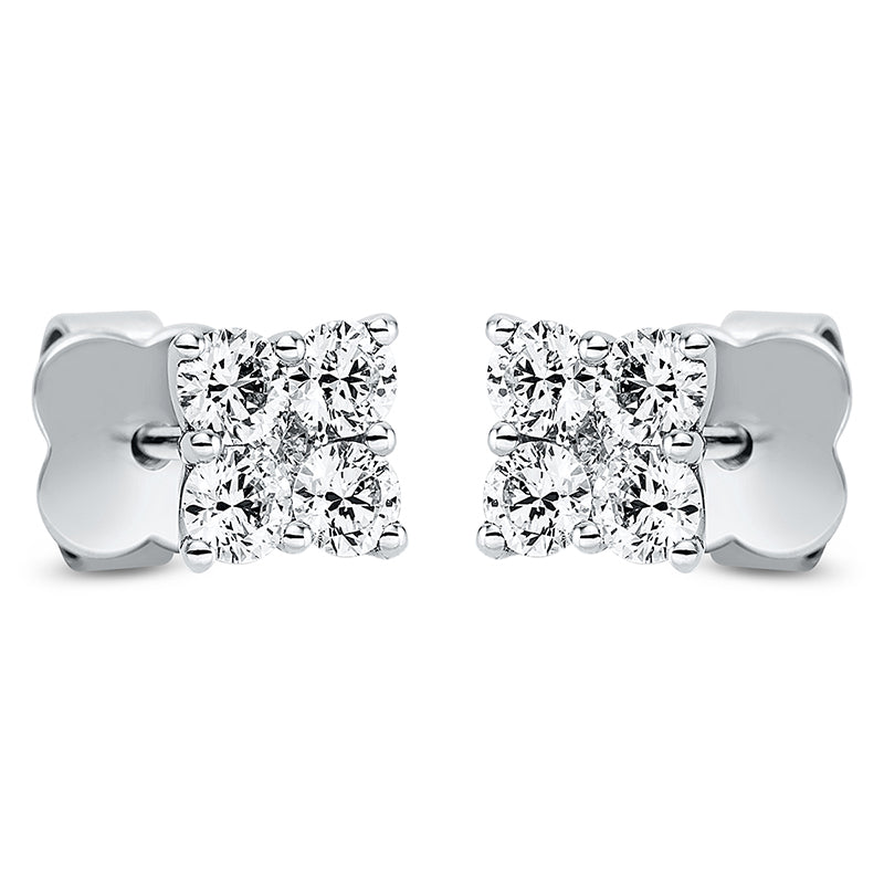 Ohrstecker 18 kt WG, 10 Brill. 0,61 ct, TW-si