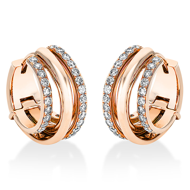 Ohrschmuck 18 kt RG, 66 Brill. 1,62 ct, TW-si