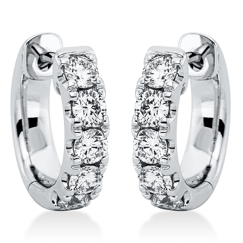 Creolen 18 kt WG, 10 Brill. 1,00 ct, TW-si