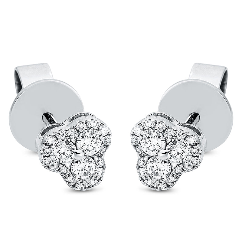 Ohrstecker 18 kt WG, 40 Brill. 0,38 ct, TW-si