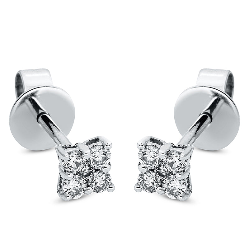 Ohrstecker 18 kt WG, 2 Brill. 0,01 ct, TW-si, 8 Brill. 0,23 ct, TW-si