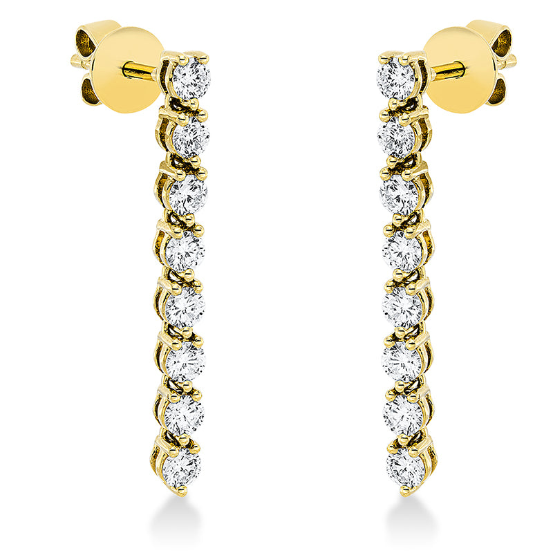 Ohrstecker 18 kt GG, 16 Brill. 0,83 ct, TW-si