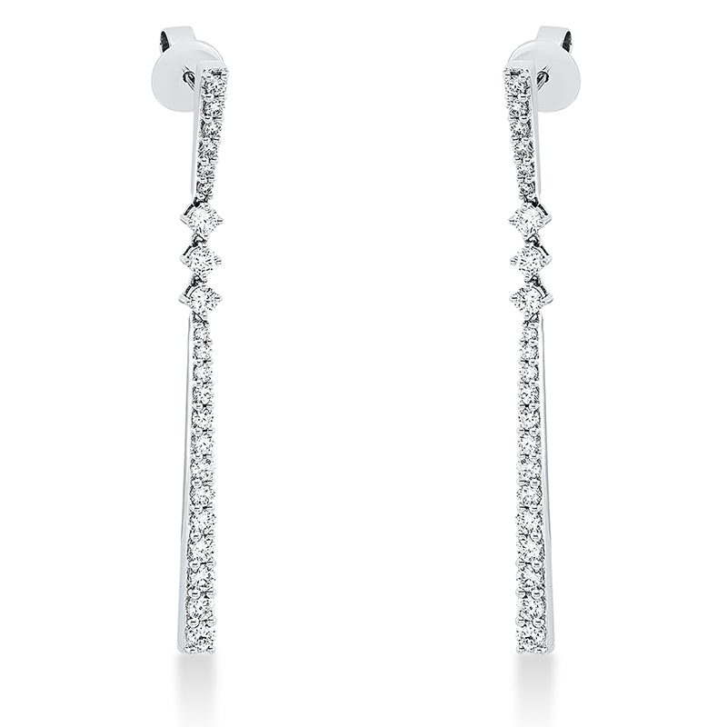 Ohrschmuck 18 kt WG, 24 Brill. 0,44 ct, TW-si, 20 Brill. 0,99 ct, TW-si