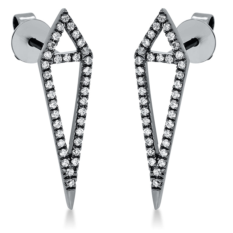 Ohrschmuck 18 kt WG, Fassung schwarz rhodiniert, 72 Brill. 0,20 ct, TW-pi