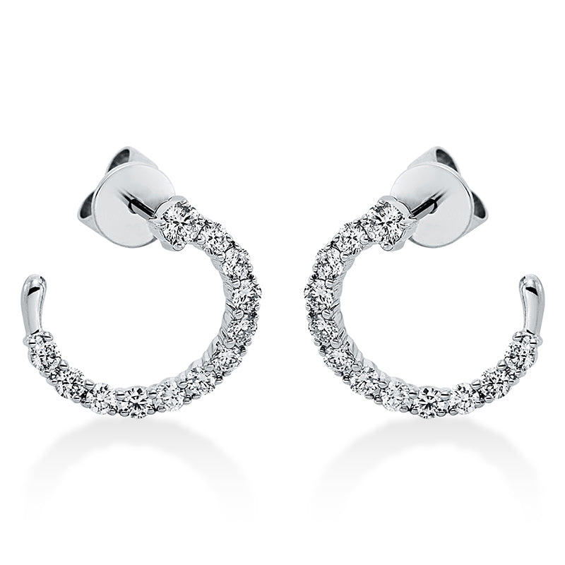 Ohrschmuck 18 kt WG, 2 Brill. 0,14 ct, TW-si, 22 Brill. 0,65 ct, TW-si