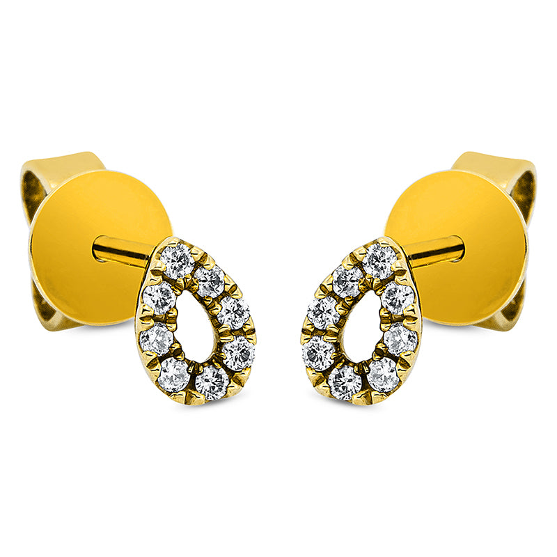 Ohrstecker 18 kt GG, 16 Brill. 0,14 ct, TW-si