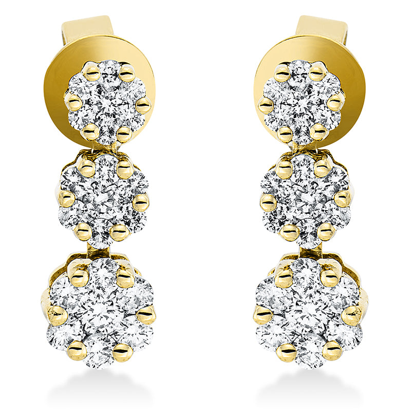 Ohrschmuck 18 kt GG, 16 Brill. 0,46 ct, TW-si, 26 Brill. 0,32 ct, TW-si