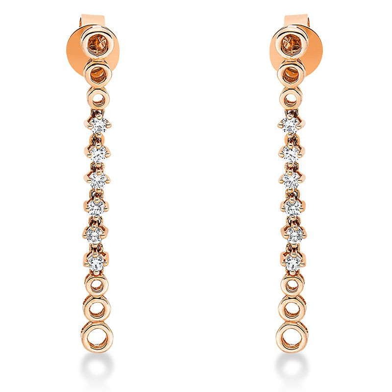 Ohrschmuck 18 kt RG, 12 Brill. 0,29 ct, TW-si