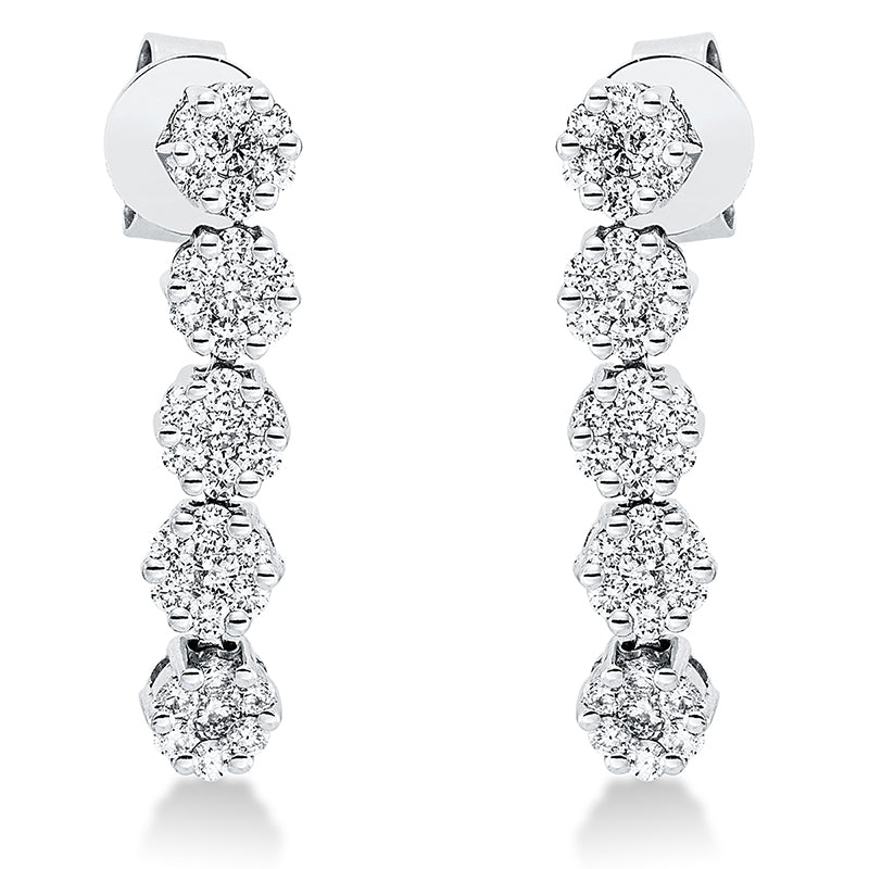 Ohrschmuck 18 kt WG, 70 Brill. 0,80 ct, TW-si