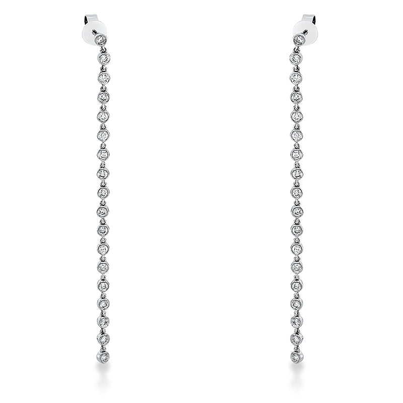 Ohrschmuck 18 kt WG, 36 Brill. 1,07 ct, TW-si