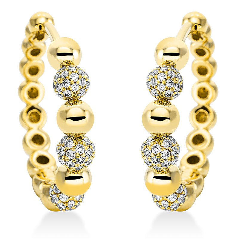 Creolen 18 kt GG, 126 Brill. 0,40 ct, W-pi