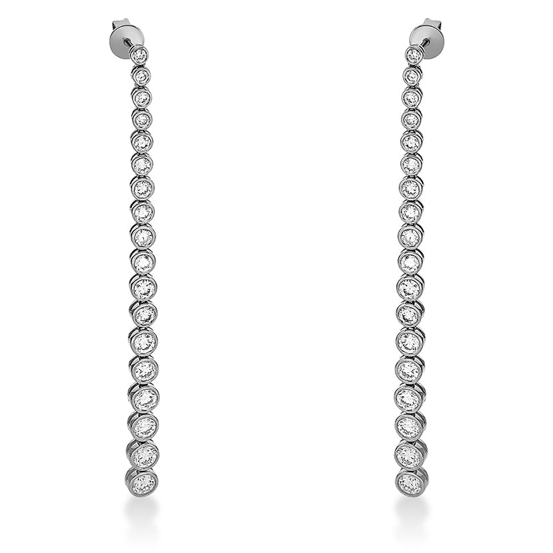 Ohrschmuck 18 kt WG, 8 Brill. 0,80 ct, W-si, 24 Brill. 1,04 ct, W-si, 4 Brill. 0,56 ct, W-si