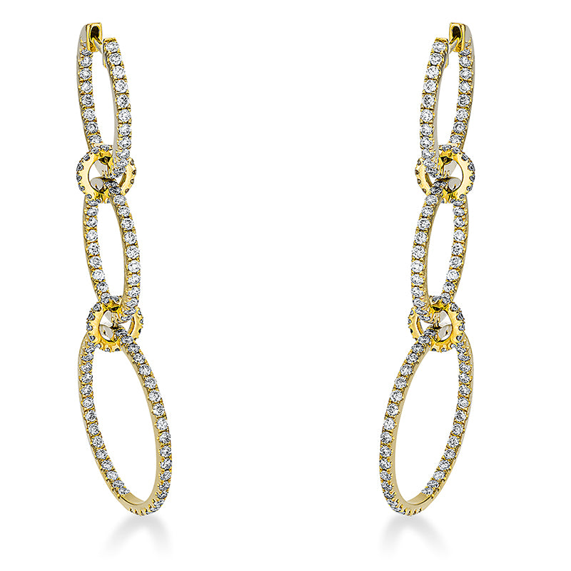 Ohrschmuck 18 kt GG, 246 Brill. 1,77 ct, W-pi