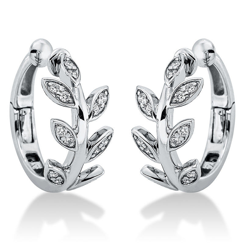 Creolen 18 kt WG, Ohrmanschette, 14 Brill. 0,07 ct, TW-pi