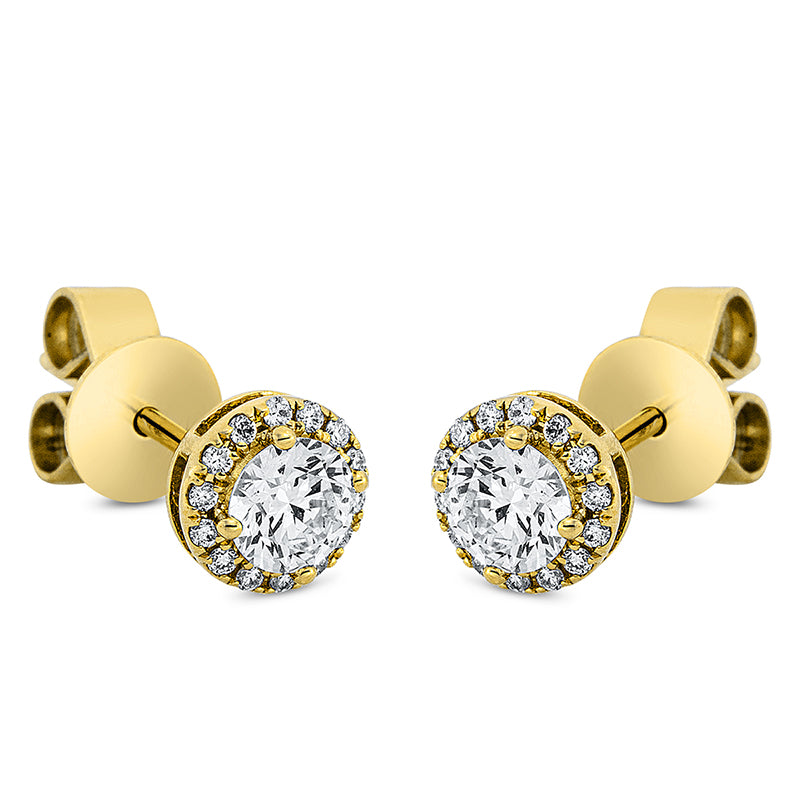 Ohrstecker 18 kt GG, 2 Brill. 0,47 ct, TW-vsi, 28 Brill. 0,08 ct, TW-si