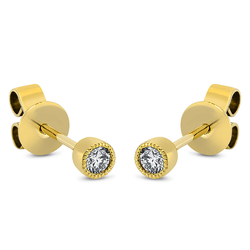 Ohrstecker 18 kt GG, Einzelstück, 1 Brill. 0,07 ct, TW-pi