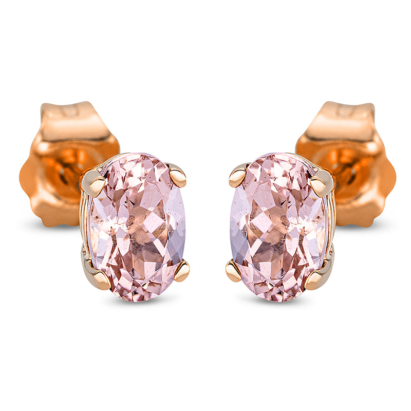 Ohrstecker 18 kt RG, 2 Morganit 0,80 ct rosa