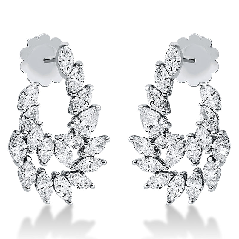 Ohrschmuck 18 kt WG. 2 Tropfen 0.41 ct. F-vsi. 32 Navette 2.89 ct. F-vsi