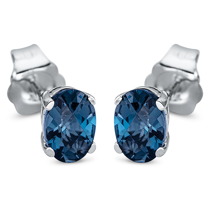 Ohrstecker 18 kt WG, 2 Topase 0,82 ct Lond. blue