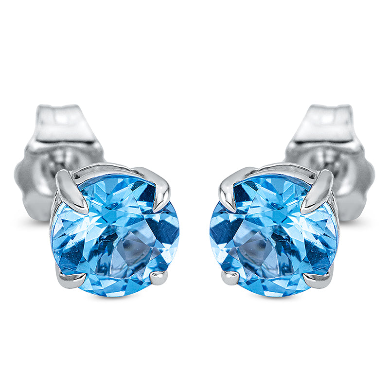 Ohrstecker 18 kt WG, 2 Topase 2,04 ct blau