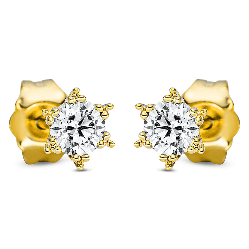 Ohrstecker 18 kt GG, 2 Brill. 0,35 ct, TW-si