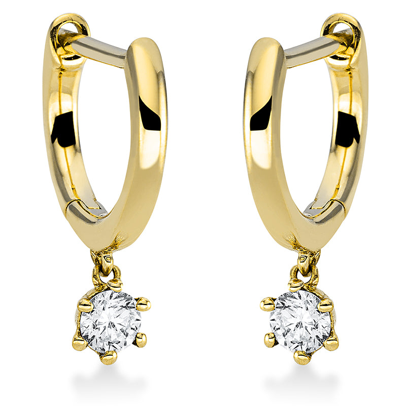 Creolen 18 kt GG, 2 Brill. 0,17 ct, TW-si