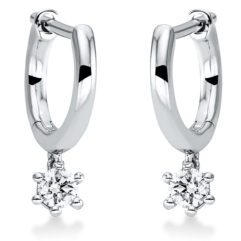 Creolen 18 kt WG, 2 Brill. 0,17 ct, TW-si