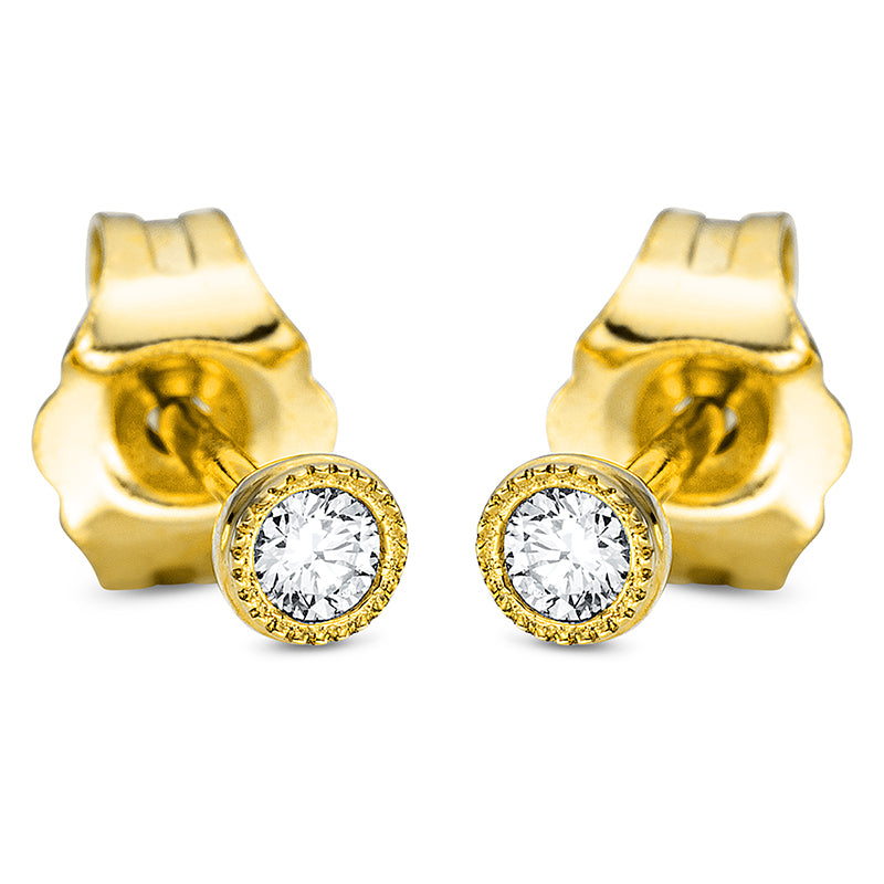 Ohrstecker 18 kt GG, 2 Brill. 0,07 ct, TW-si