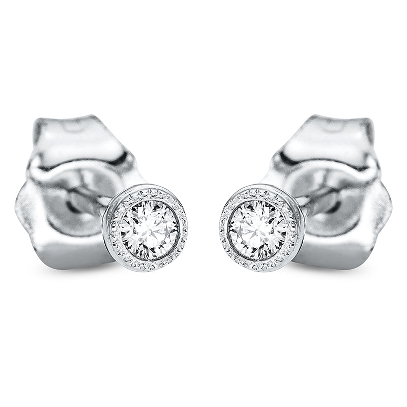 Ohrstecker 18 kt WG, 2 Brill. 0,07 ct, TW-si