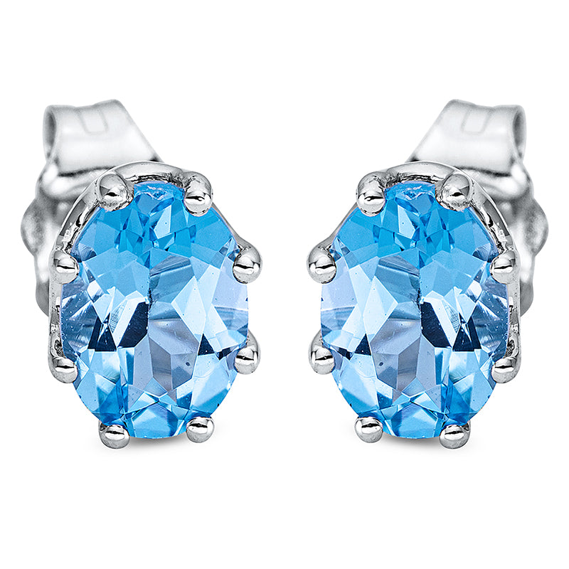 Ohrstecker 18 kt WG, 2 Topase 1,80 ct blau