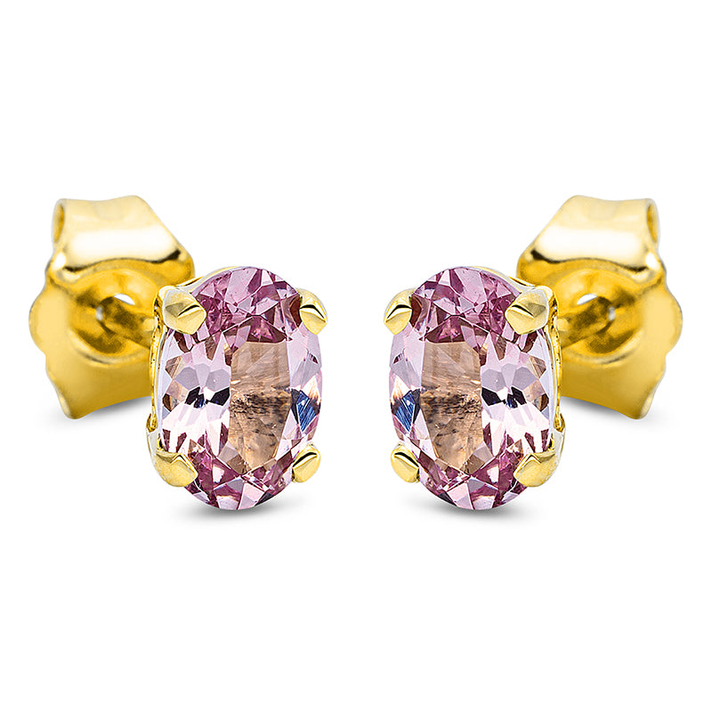 Ohrstecker 18 kt GG, 2 Granat 1,14 ct pink