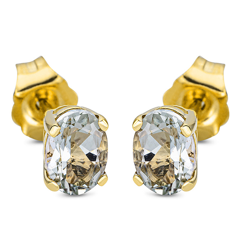 Ohrstecker 18 kt GG, 2 Amethyste 0,92 ct grün