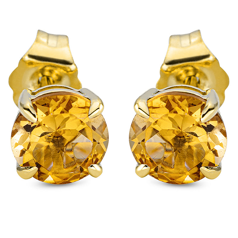 Ohrstecker 18 kt GG, 2 Citrin 1,54 ct gelb