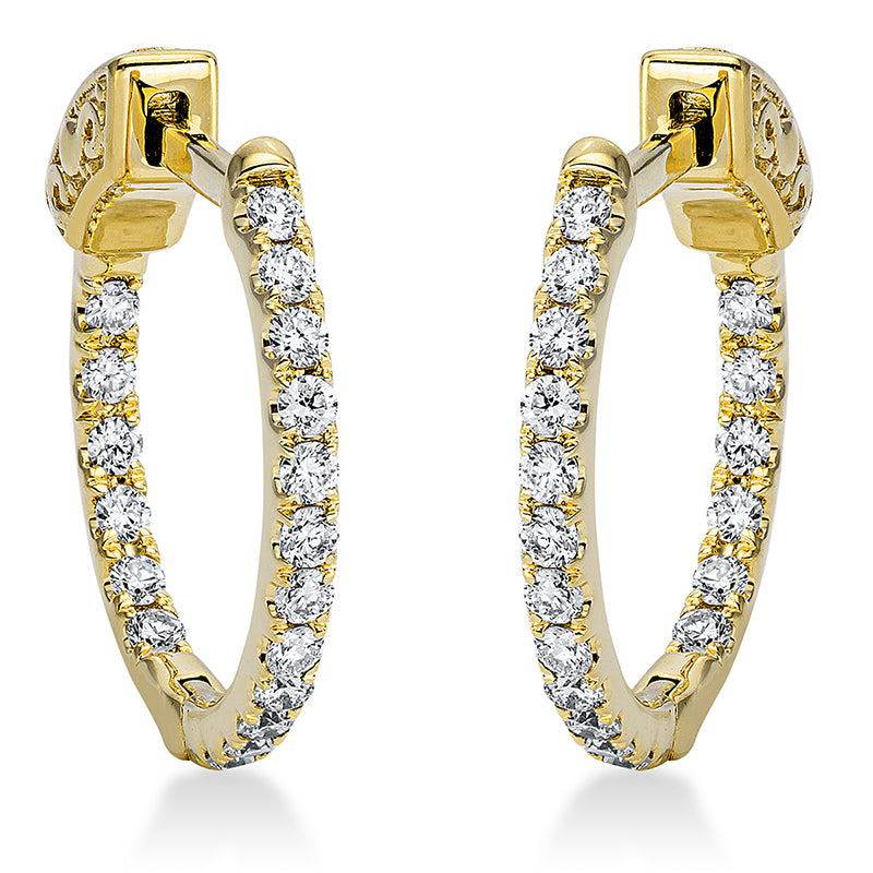 Creolen 18 kt GG, 36 Brill. 0,30 ct, TW-si