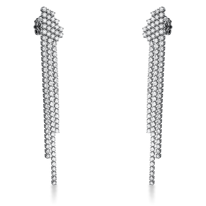 Ohrschmuck 18 kt WG, 184 Brill. 3,11 ct, TW-si