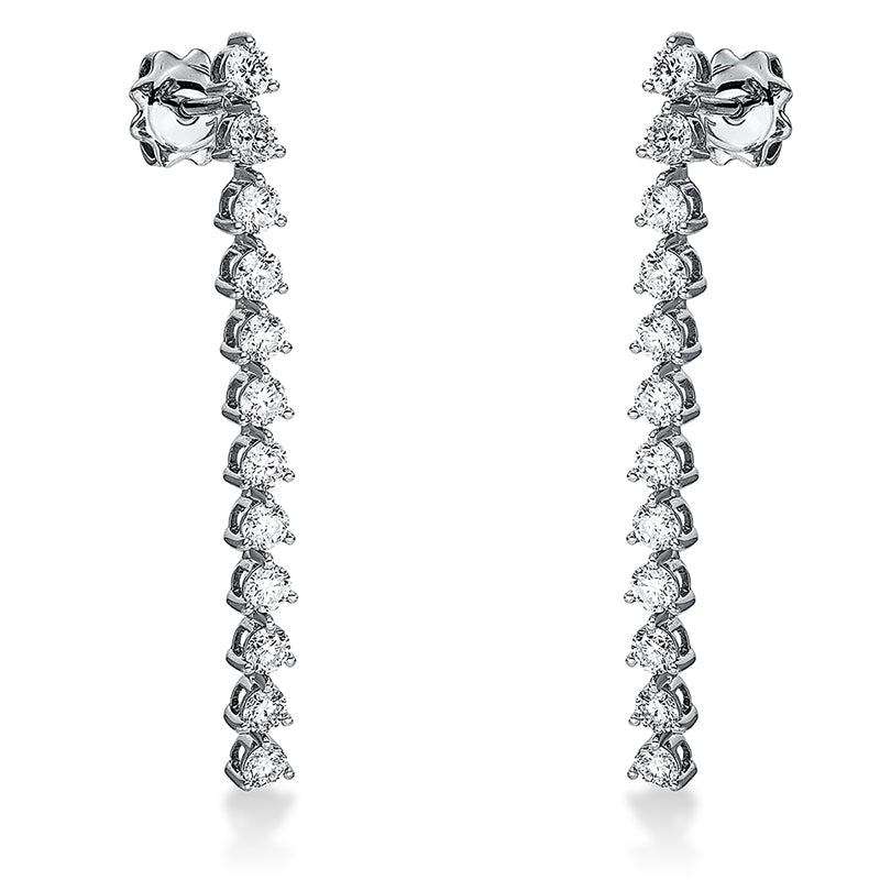 Ohrschmuck 18 kt WG, 24 Brill. 1,91 ct, TW-si