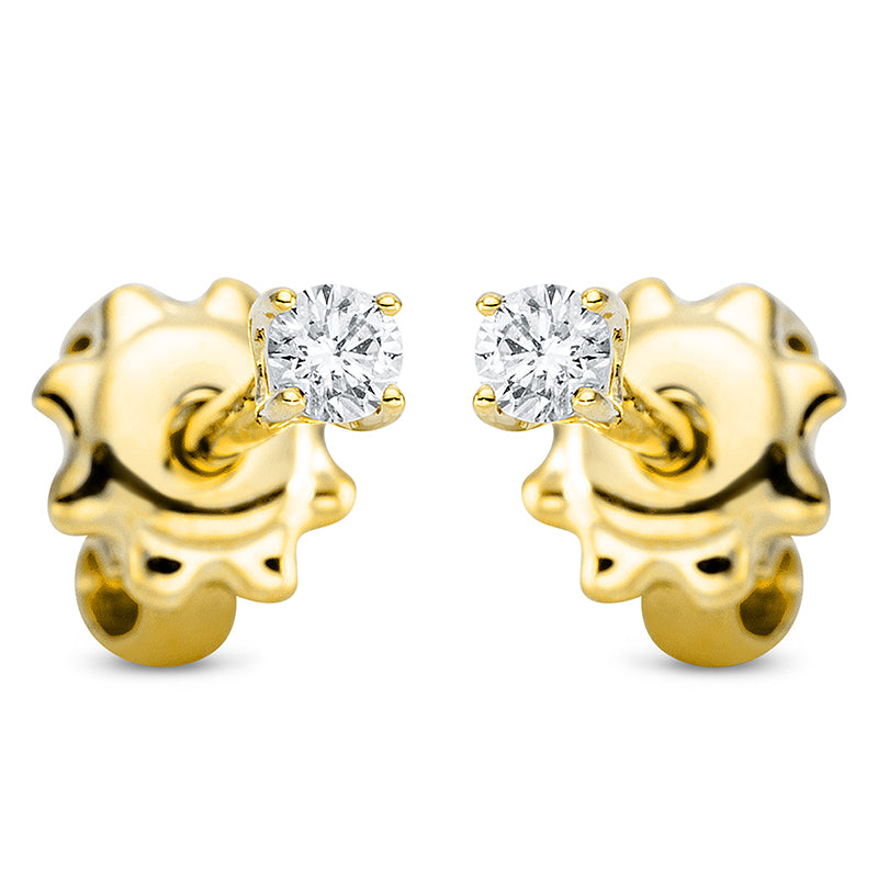 Ohrstecker 18 kt GG, 2 Brill. 0,06 ct, TW-si