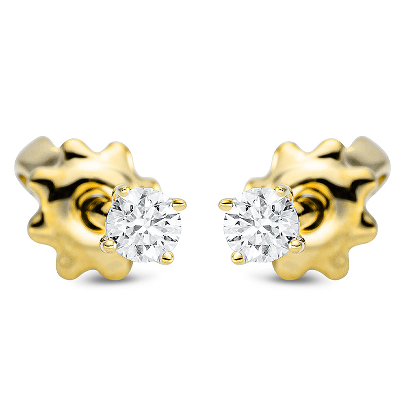 Ohrstecker 18 kt GG, 2 Brill. 0,12 ct, TW-si