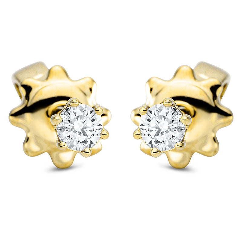 Ohrstecker 18 kt GG, 2 Brill. 0,09 ct, TW-si