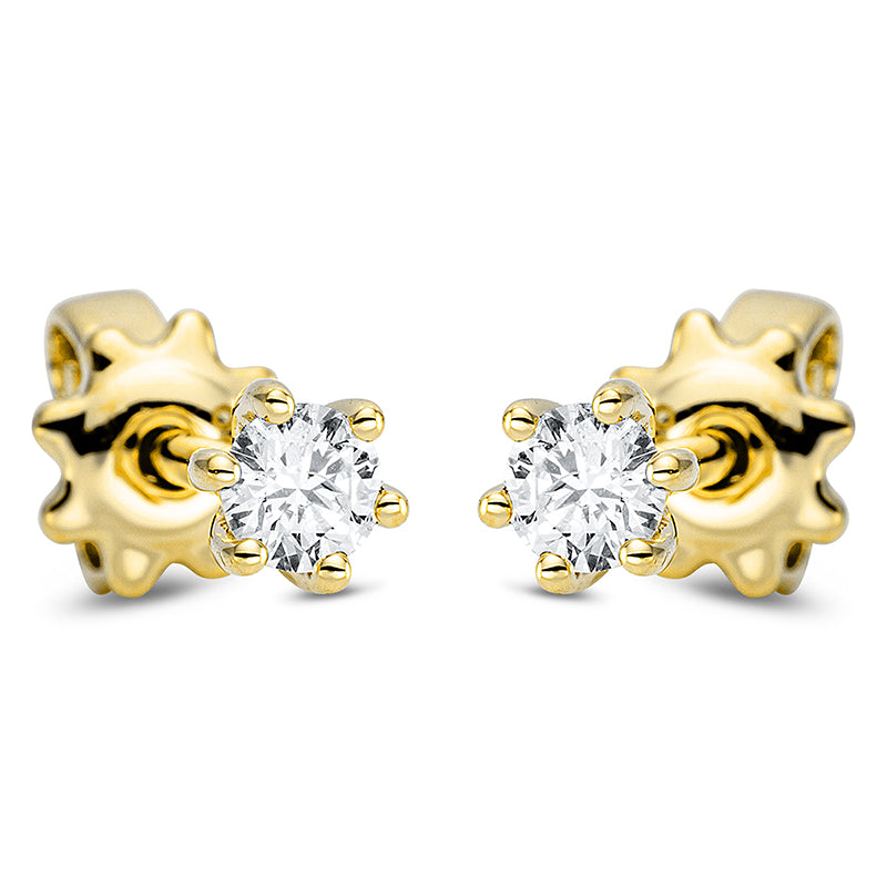 Ohrstecker 18 kt GG, 2 Brill. 0,19 ct, TW-si
