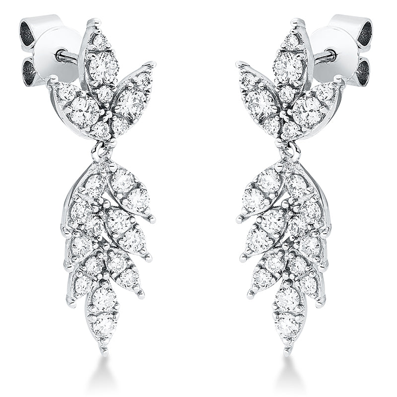 Ohrschmuck 18 kt WG, 46 Brill. 0,70 ct, TW-si2