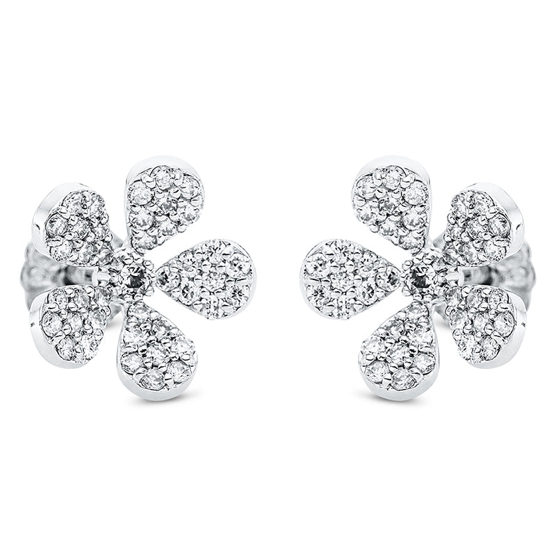 Ohrstecker 18 kt WG, 82 Brill. 0,37 ct, TW-si