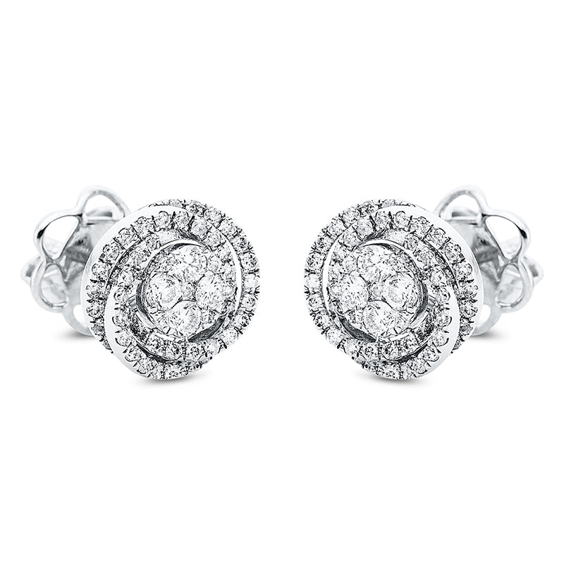 Ohrstecker 18 kt WG, 114 Brill. 0,41 ct, F-si