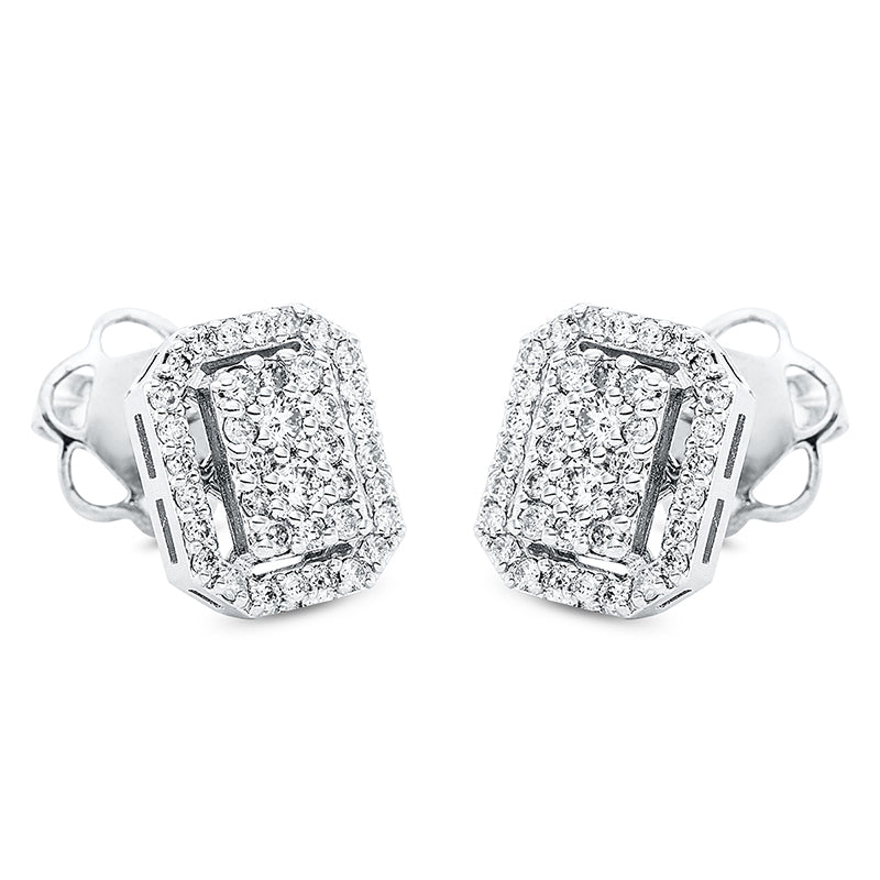 Ohrstecker 18 kt WG, 76 Brill. 0,40 ct, F-si
